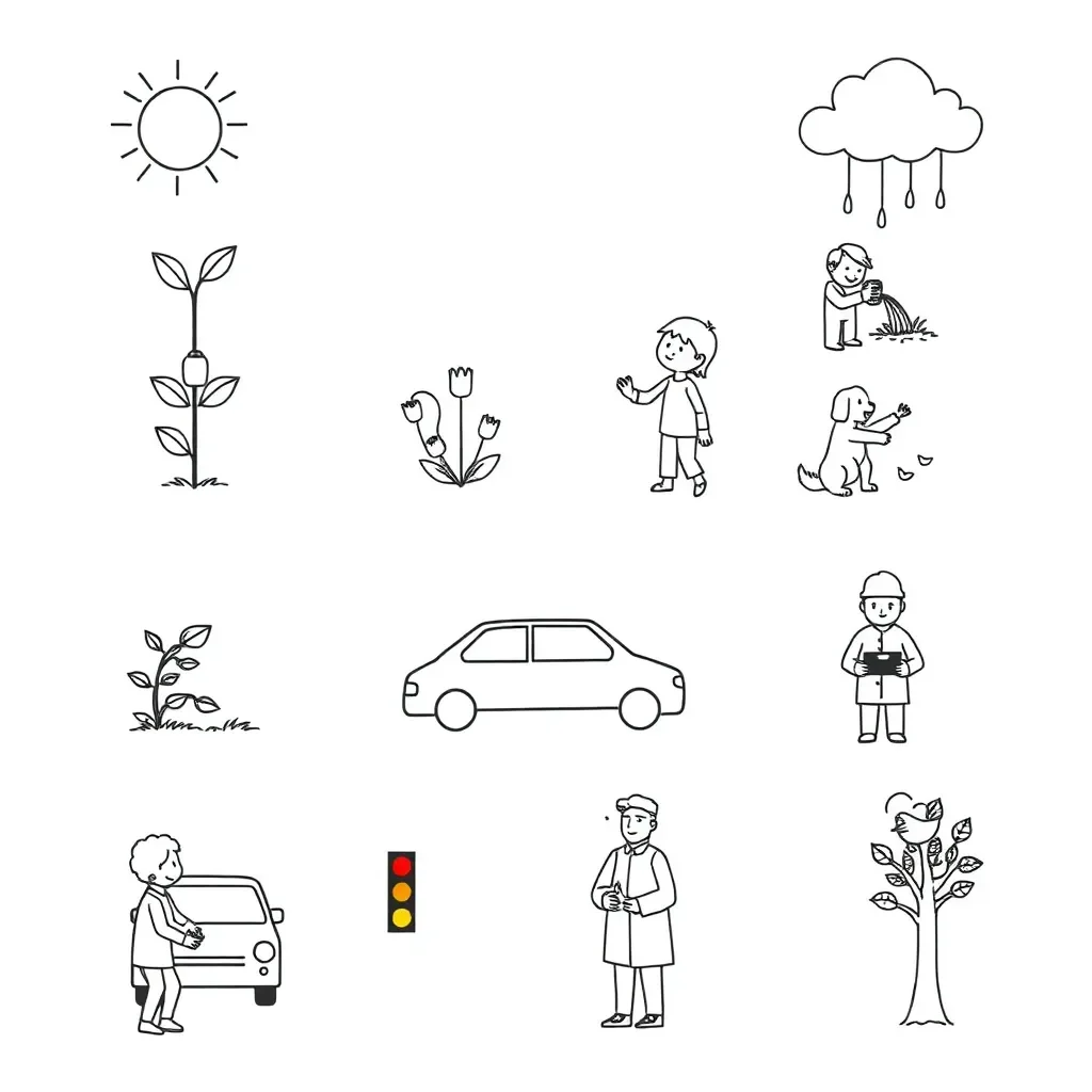 Rain cloud causing puddle illustration