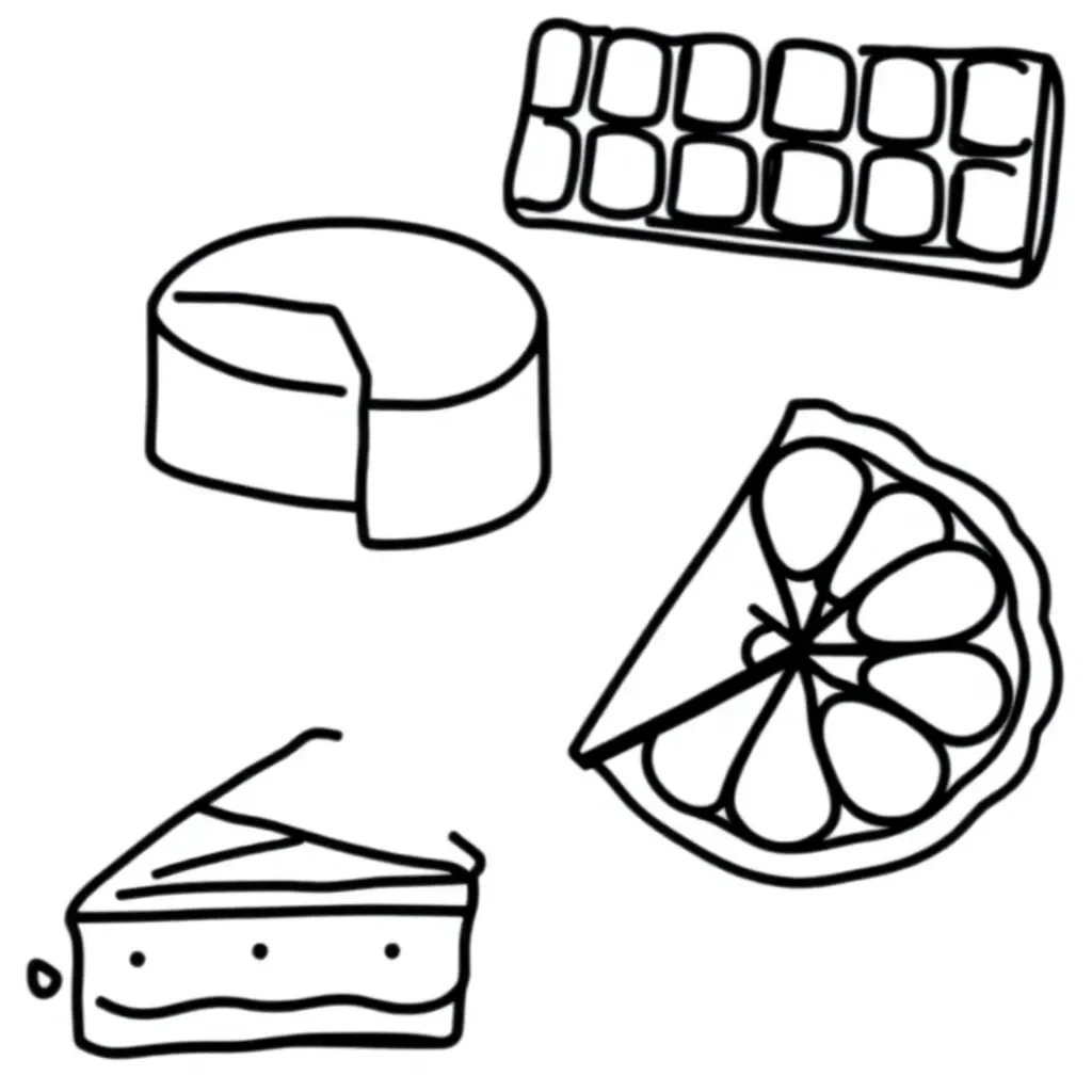 Fraction circles and strips illustration