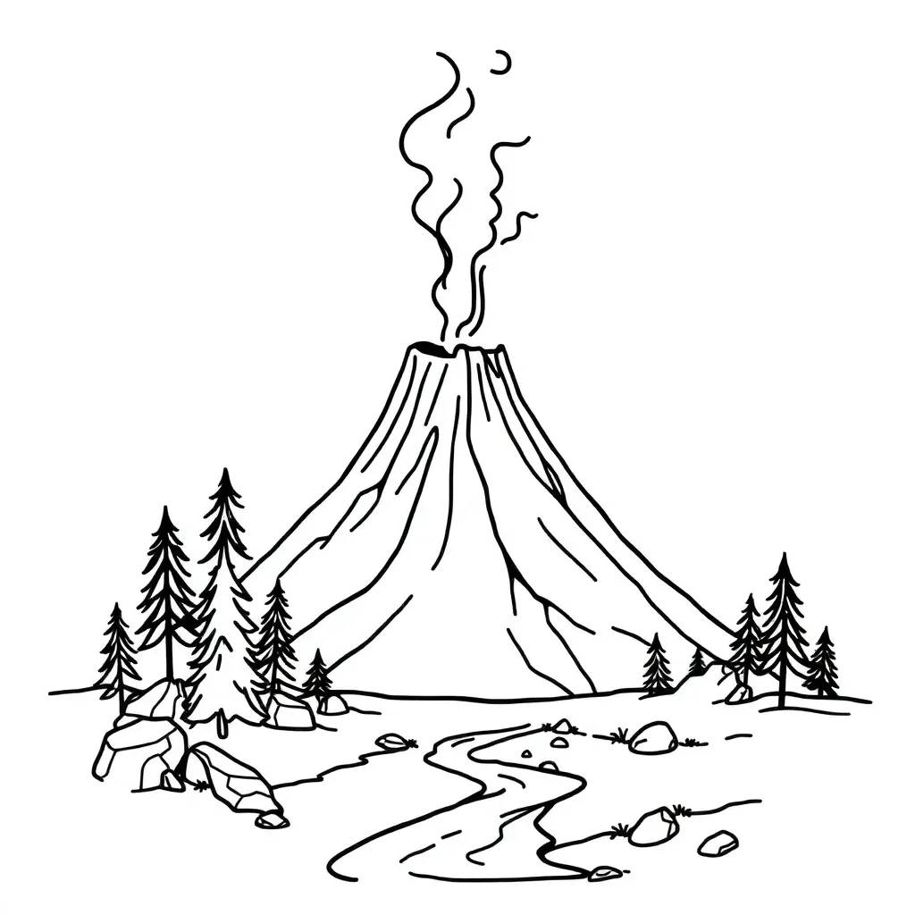 Volcano diagram illustration