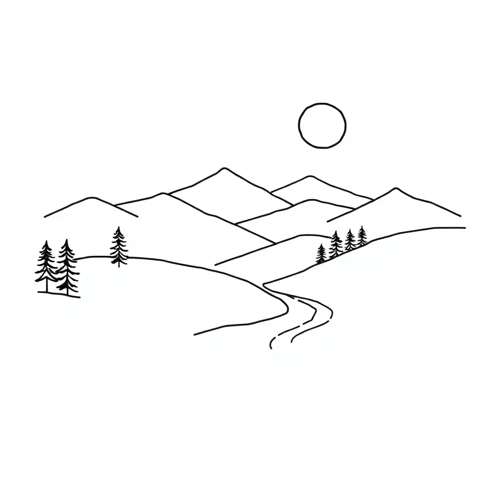 Mountain landscape illustration