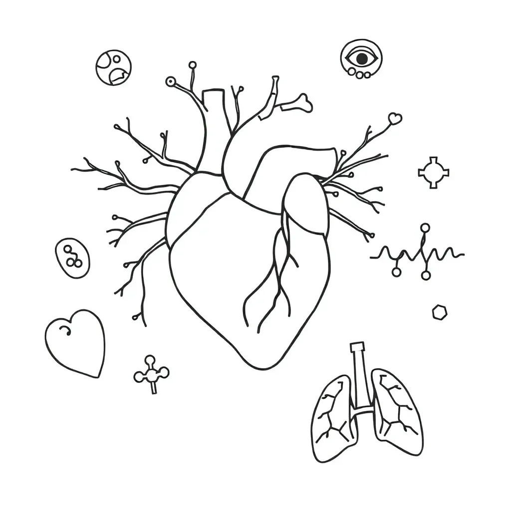 Heart and circulatory system diagram
