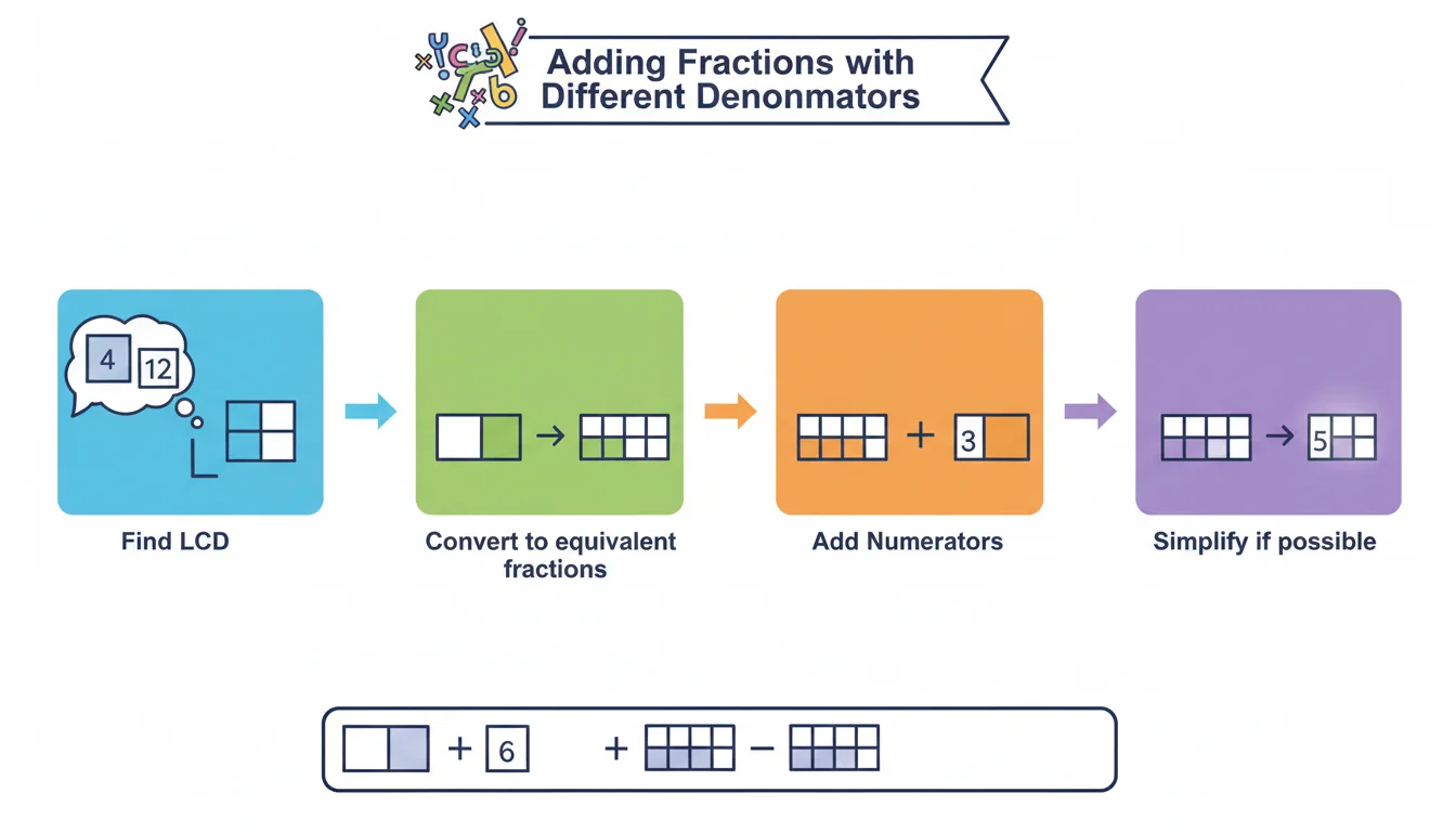 Adding Fractions - Different Denominators