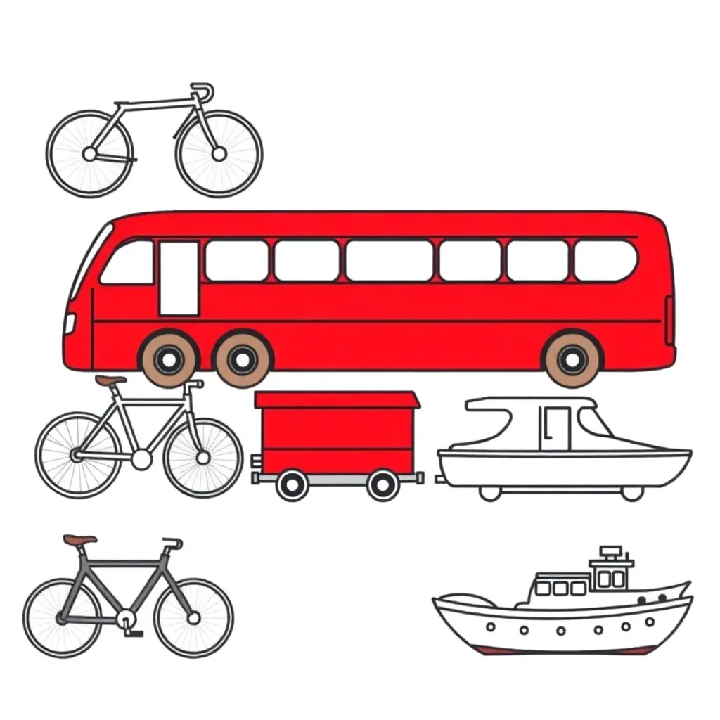 Different transport modes illustration