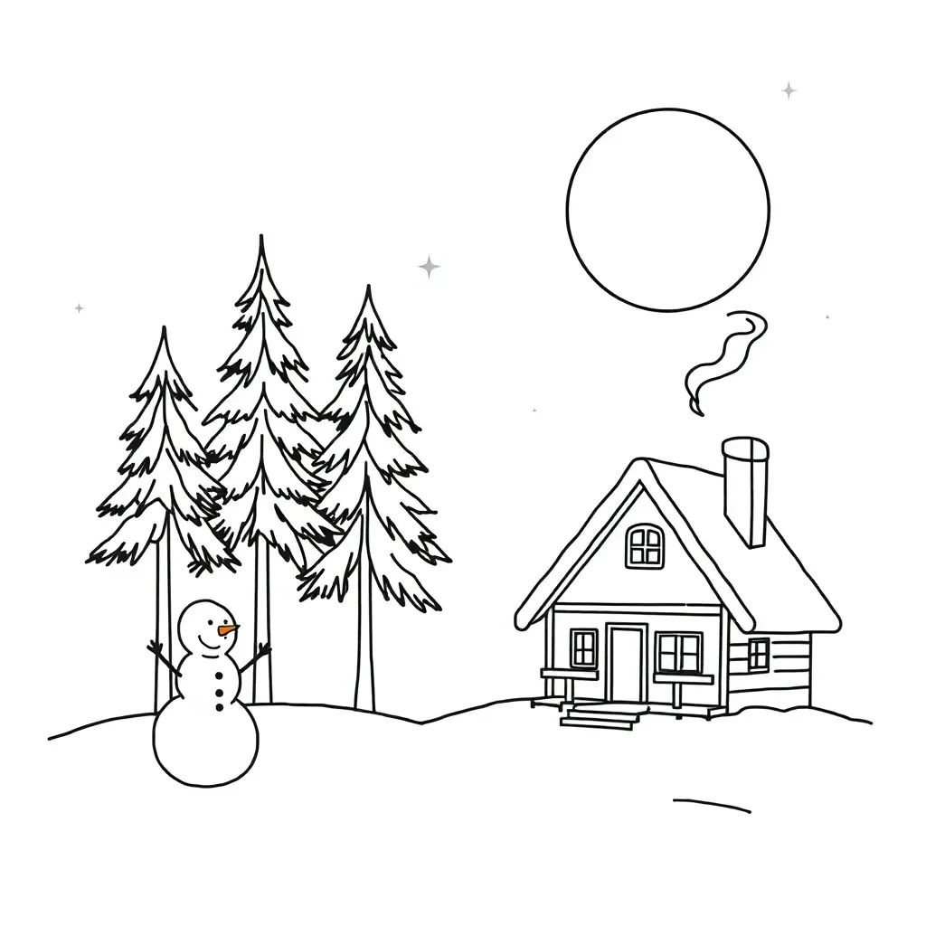 Winter reading scene with books and snowflakes