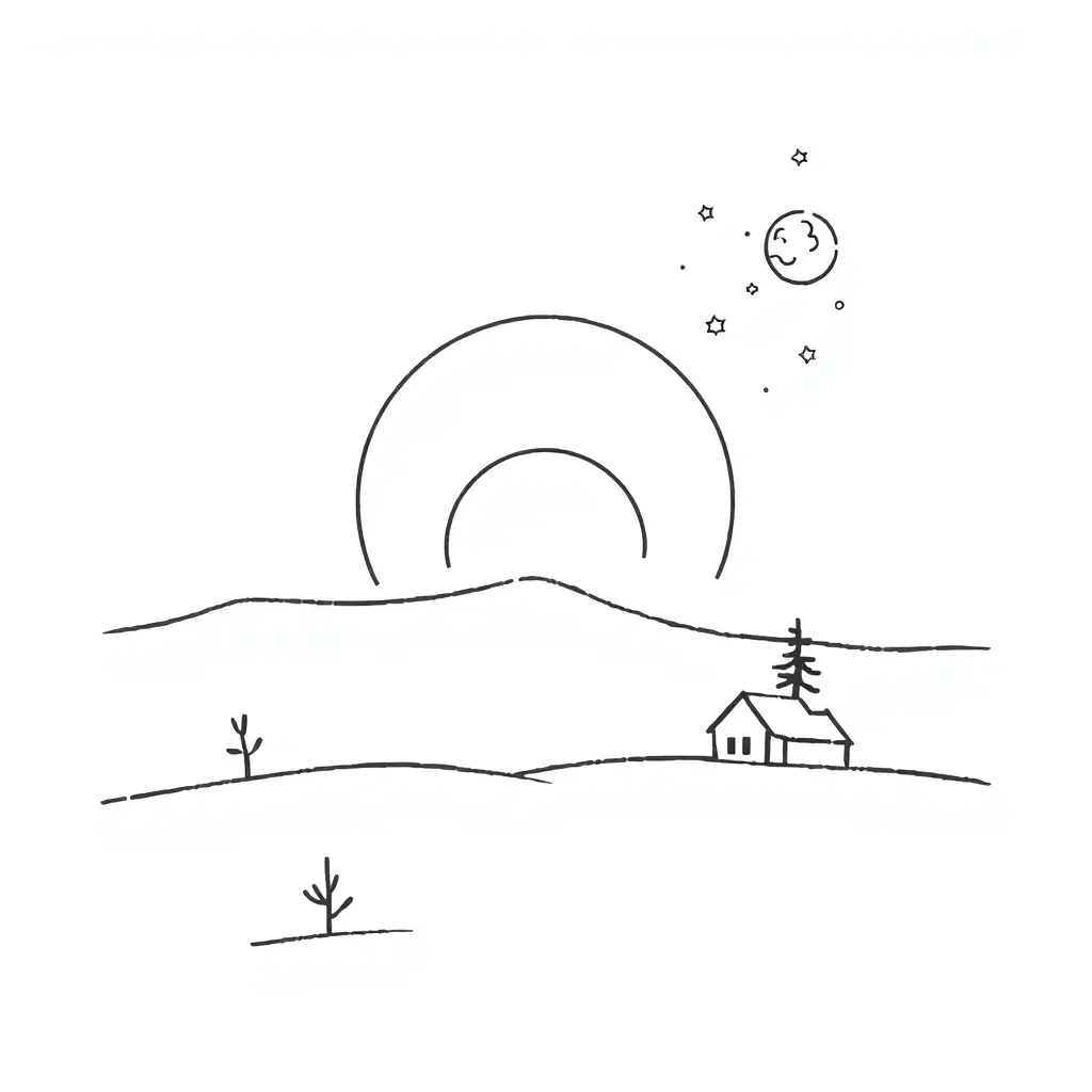 Sun and moon showing day and night cycle