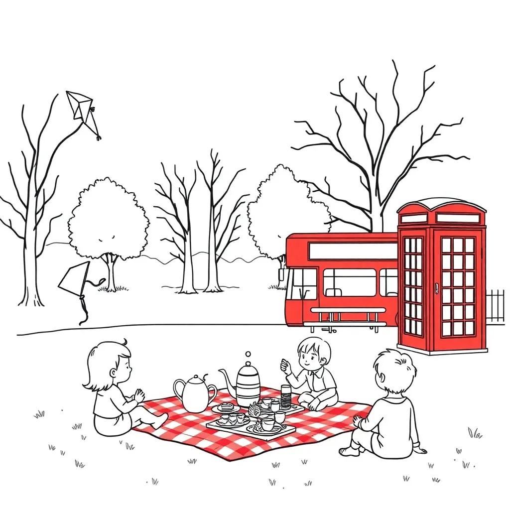 Child reading with speech bubbles