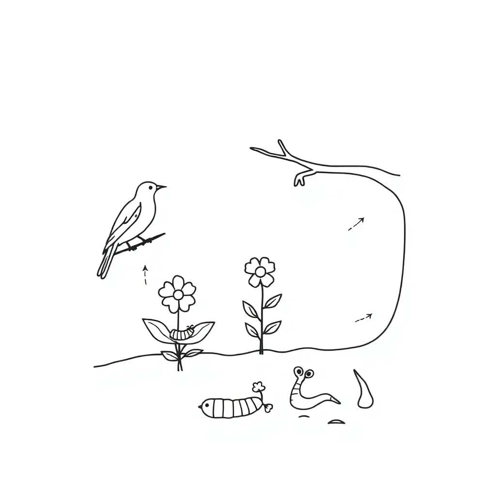 Aquatic food web illustration