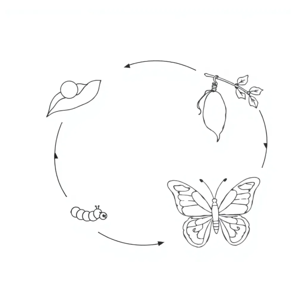 Butterfly life cycle illustration