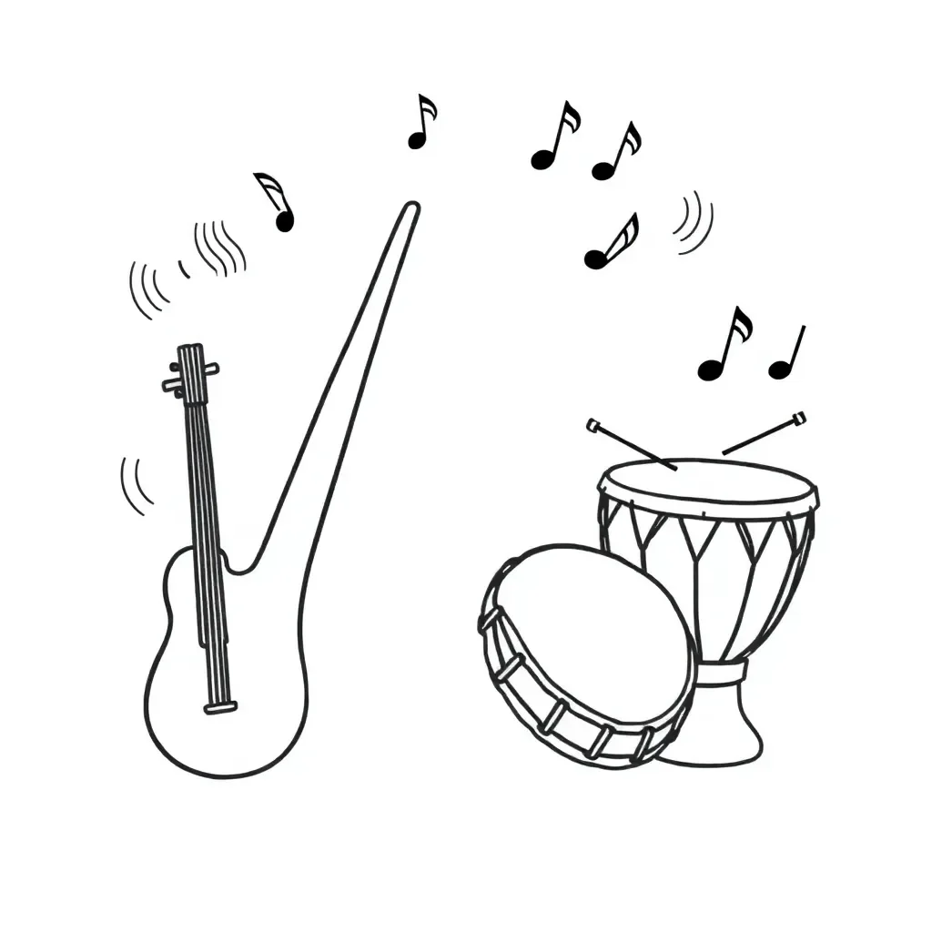 Musical notes and rhythm symbols