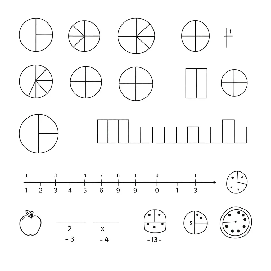 Fraction subtraction illustration