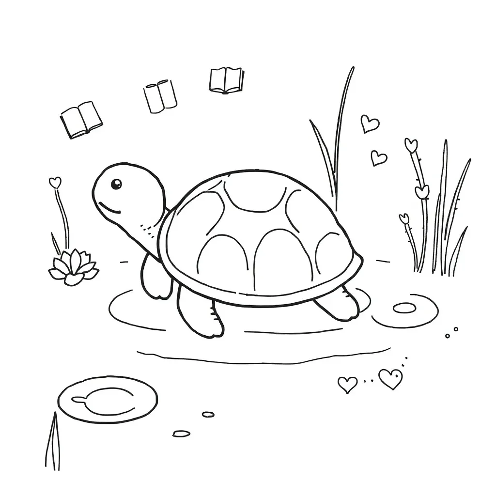 Turtle with shell illustration