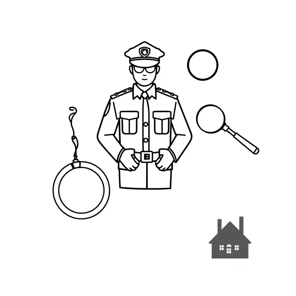 Detective with magnifying glass