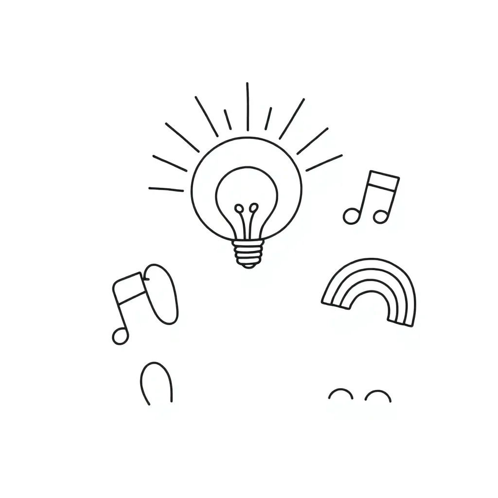 Sound waves and light rays illustration
