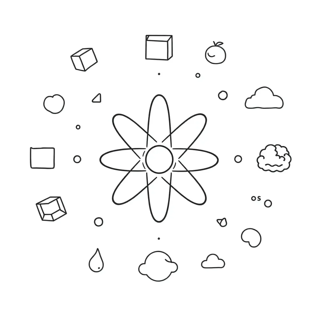 Atoms and molecules illustration