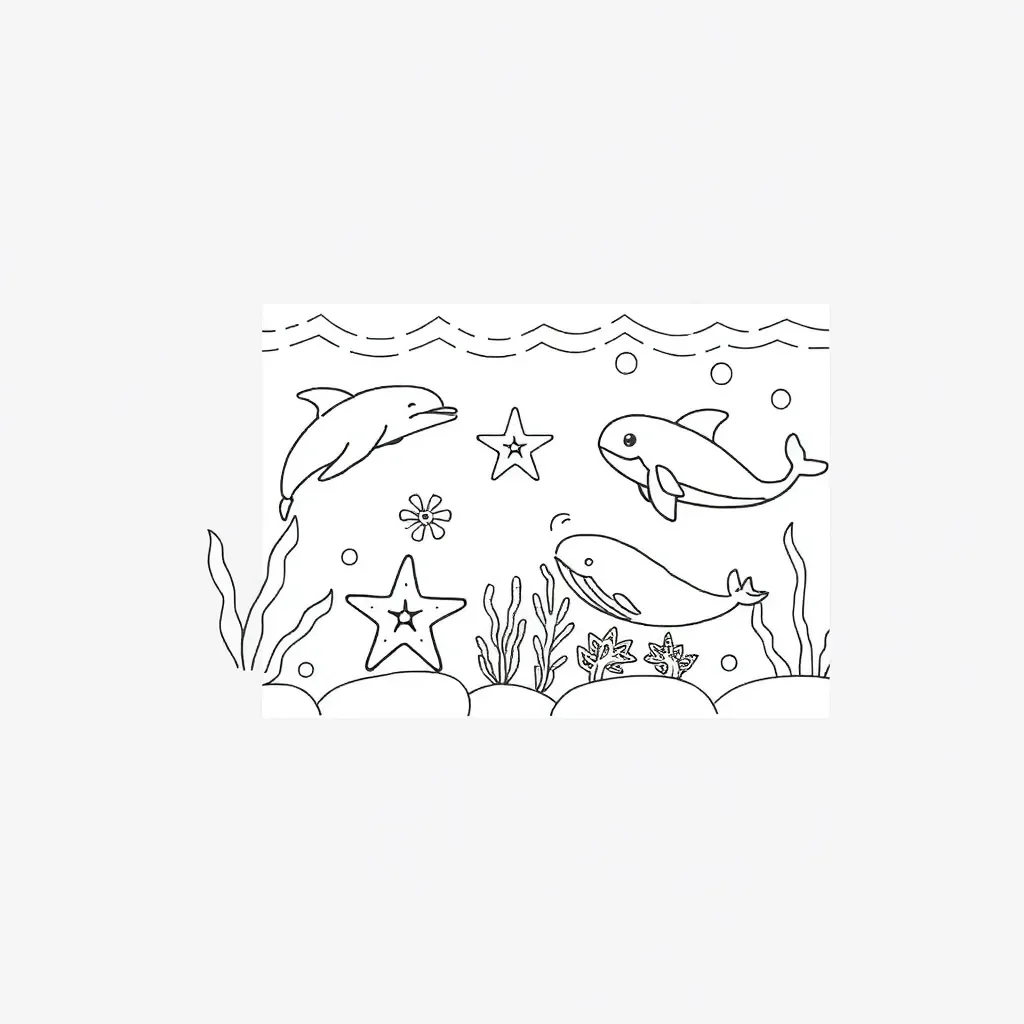 Ocean creatures illustration