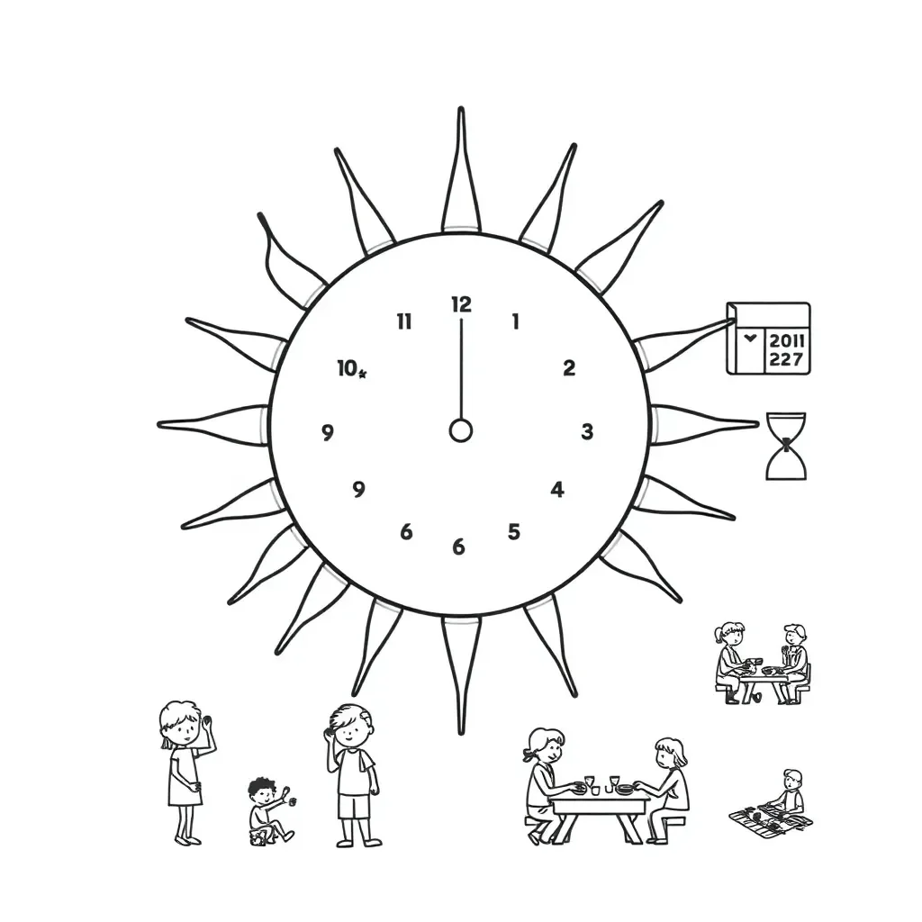 Clock and calendar illustration