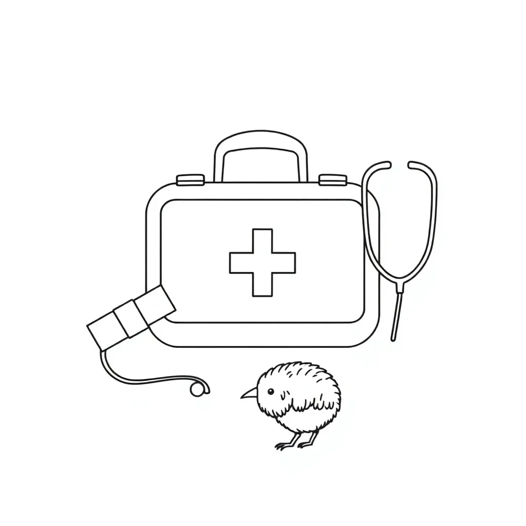 First aid kit and emergency response illustration