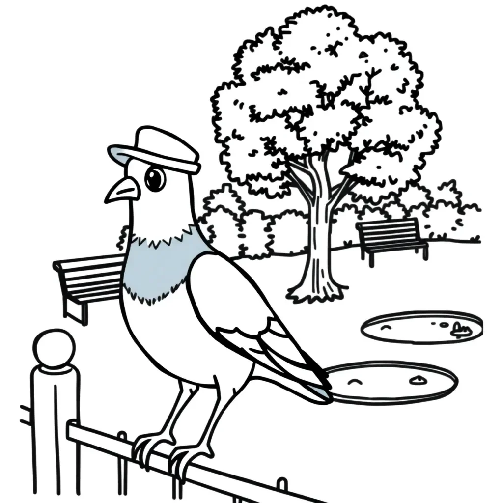 Dave the pigeon character illustration