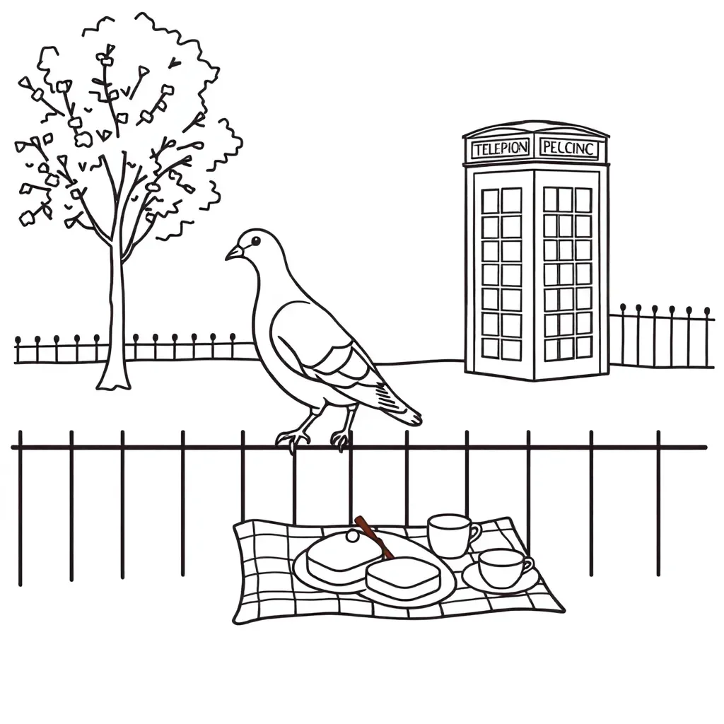 Illustration of a pigeon character