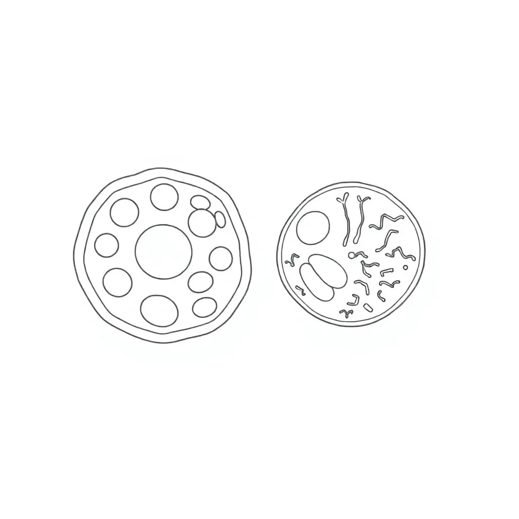 Plant and animal cells illustration