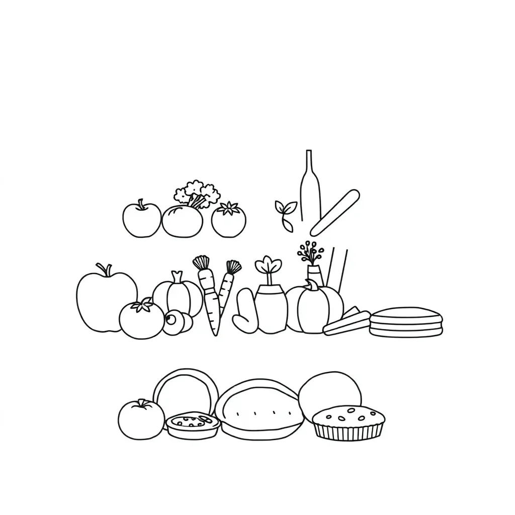 Food and drinks illustration