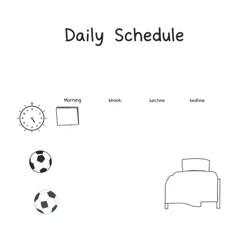 Clock and daily activities illustration