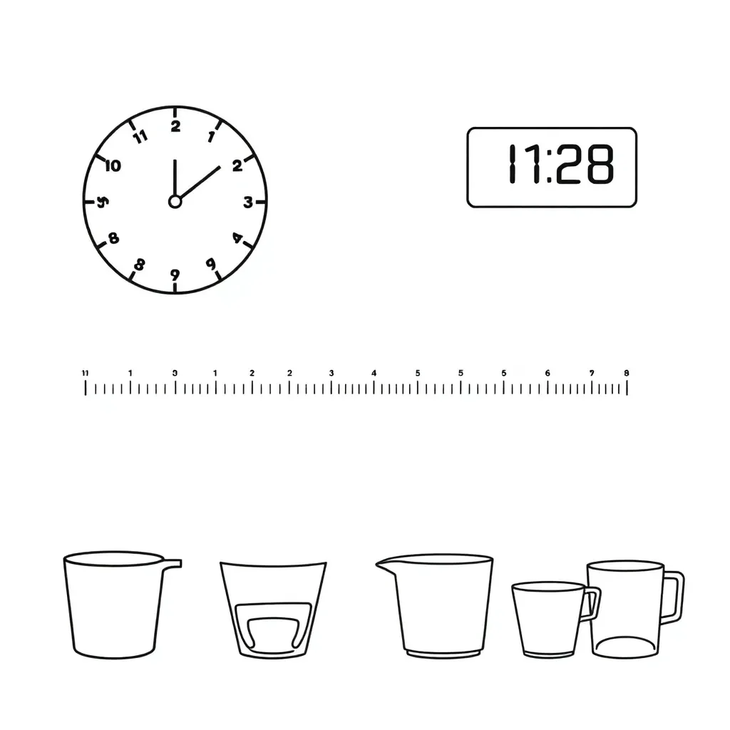Clock and numbers illustration