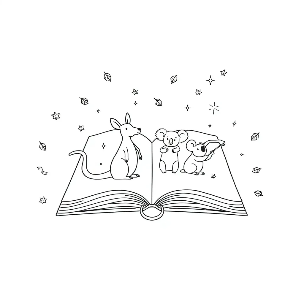 Students reading books with magnifying glasses