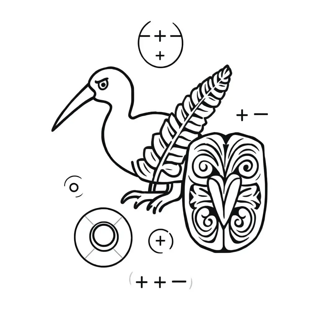 Mathematical symbols and calculator illustration