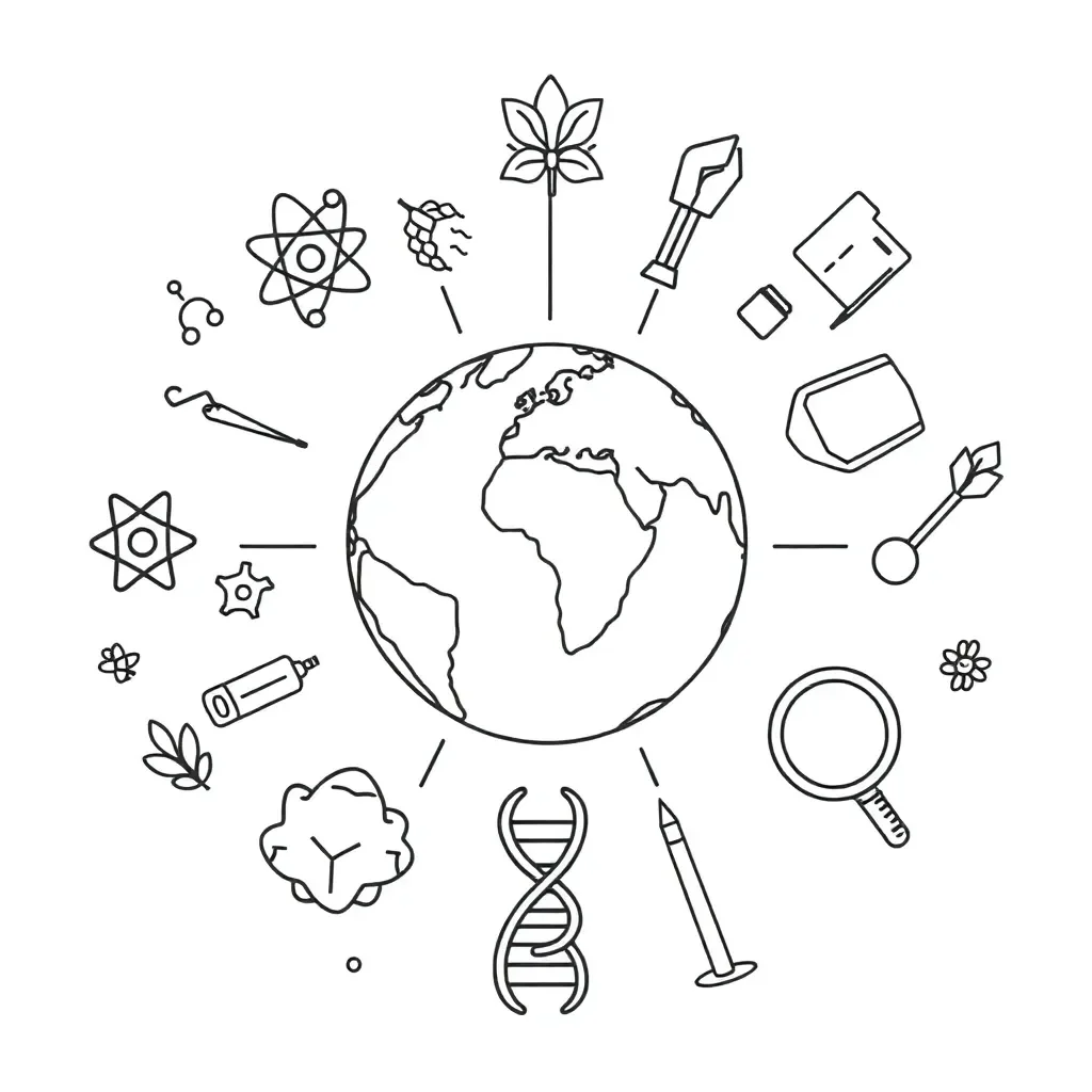 Science laboratory equipment illustration
