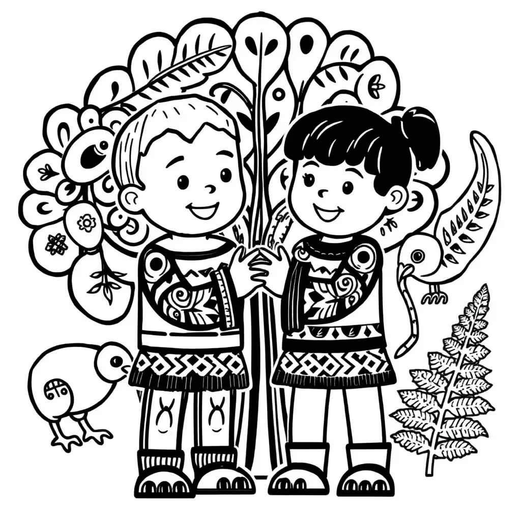 Māori greeting illustration