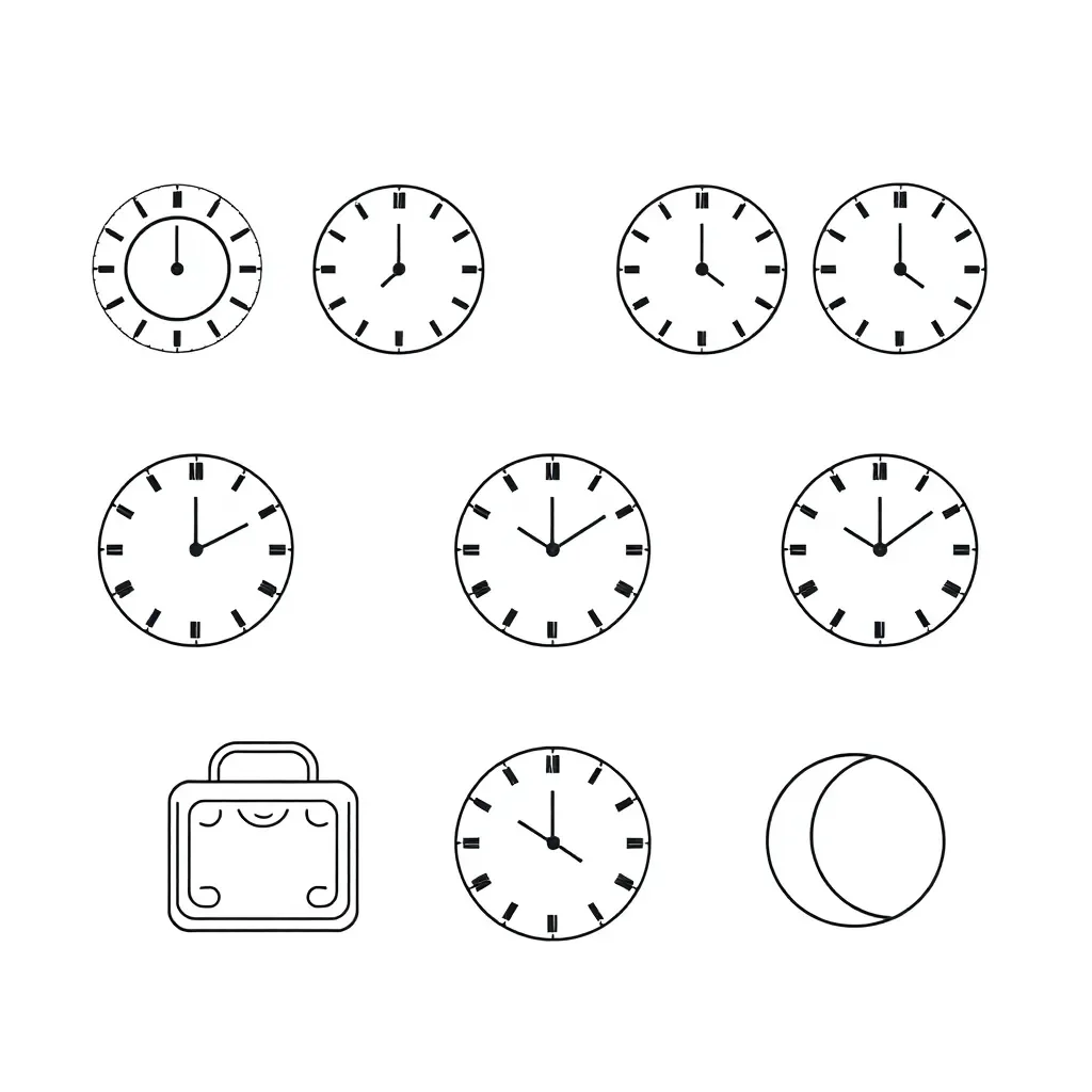 Clock and timetable illustration