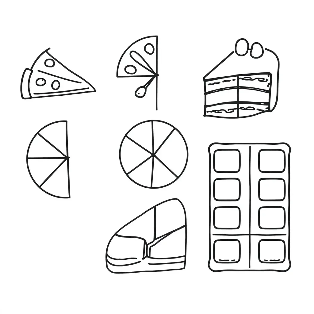 Fraction illustration showing parts of a whole
