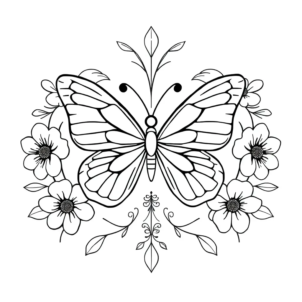 Symmetrical butterfly illustration