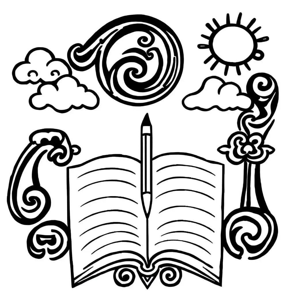 Writing worksheet illustration