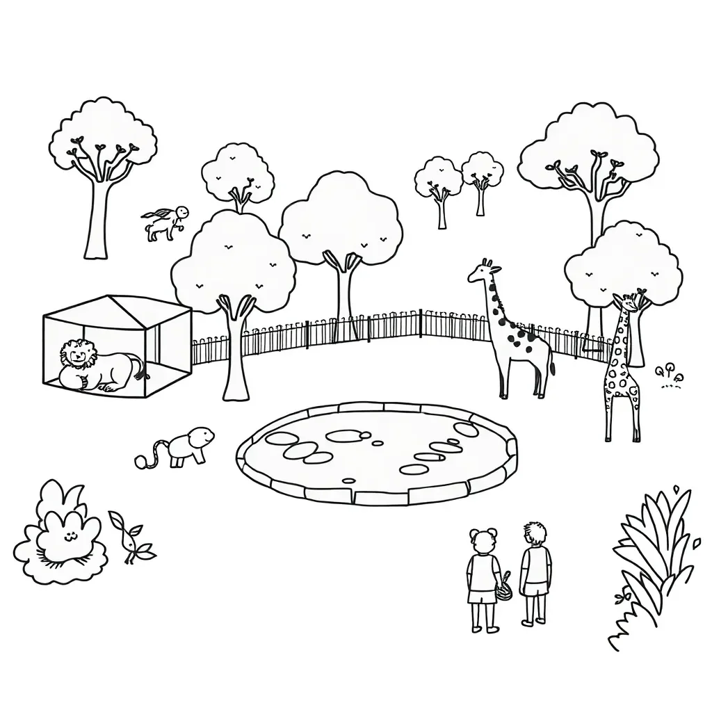 Zoo animals illustration