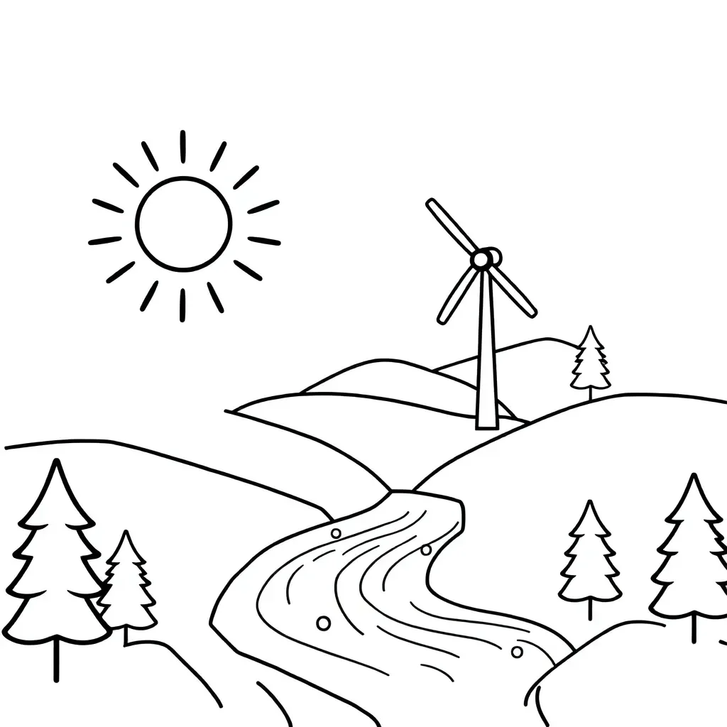 Wind turbines and solar panels in New Zealand landscape