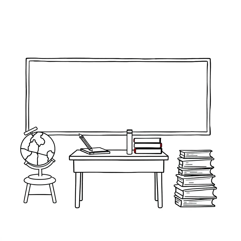 Grammar book and pencil illustration