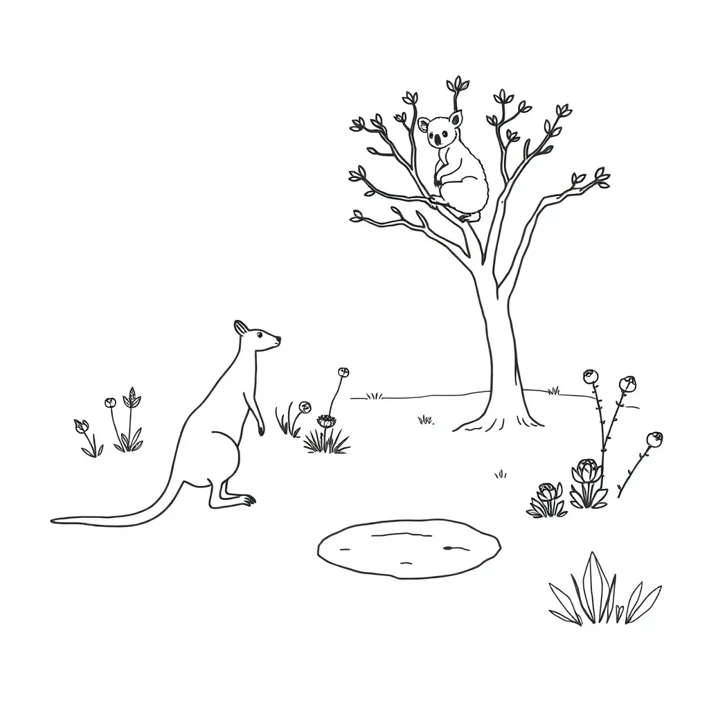Australian ecosystem food web illustration