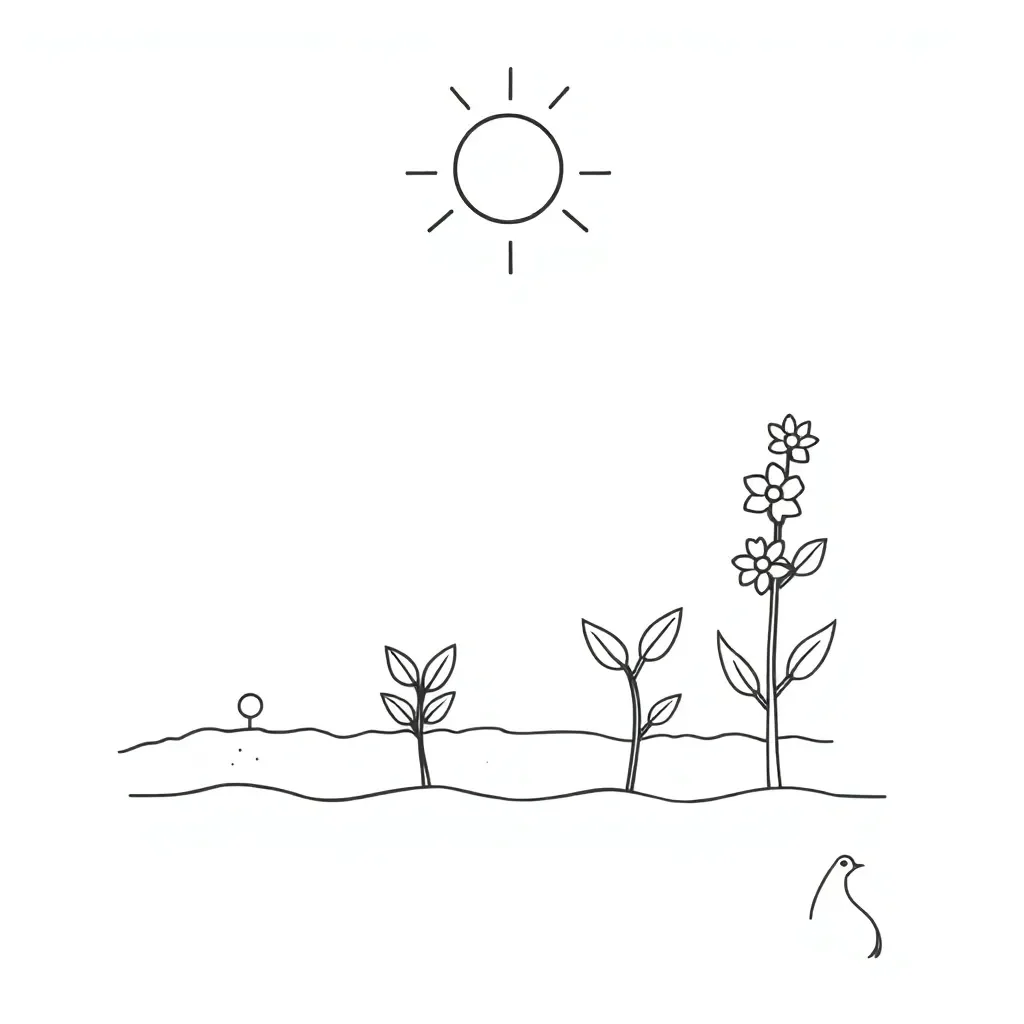 Flowering plant life cycle diagram