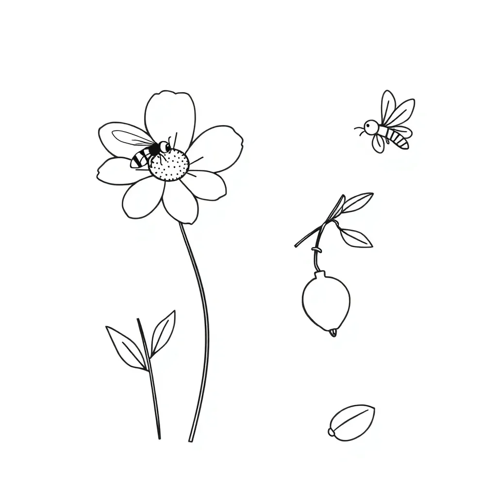 Flowering plant with bees