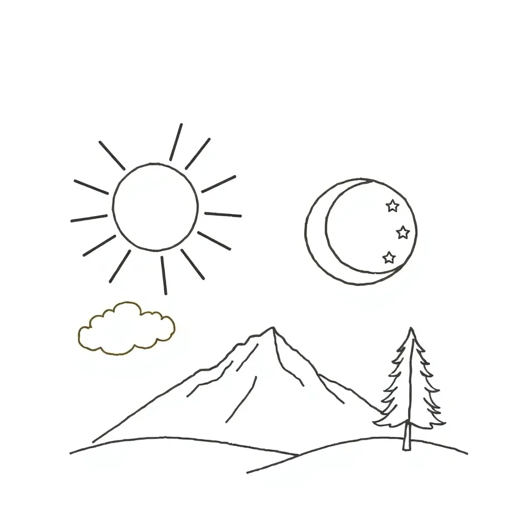Earth and Sun showing day and night