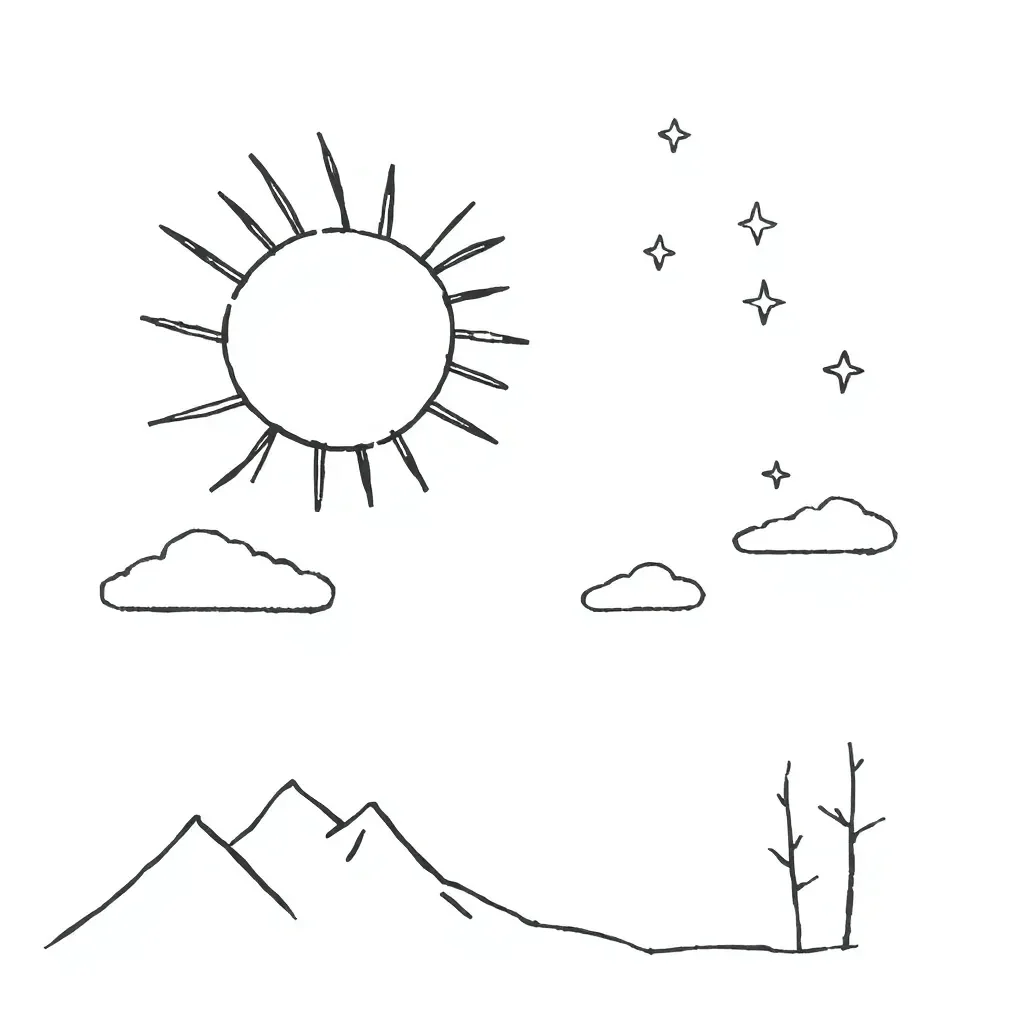 Earth orbiting the Sun with calendar
