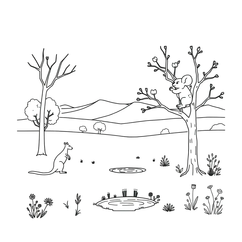 Native plants and regeneration illustration