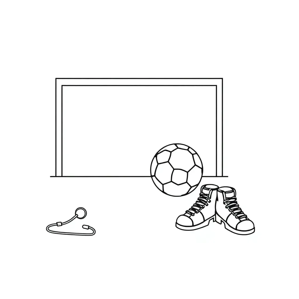 Football players demonstrating skills and tactics