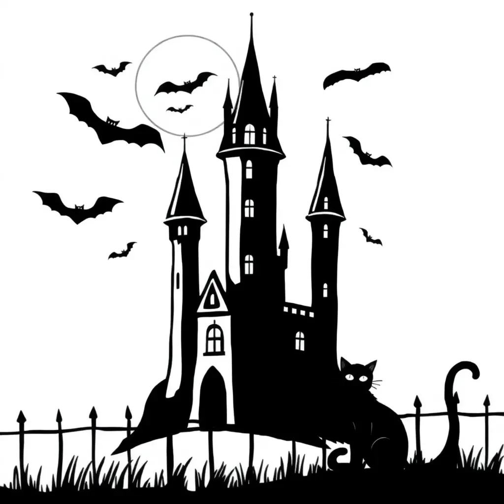 Gothic castle illustration
