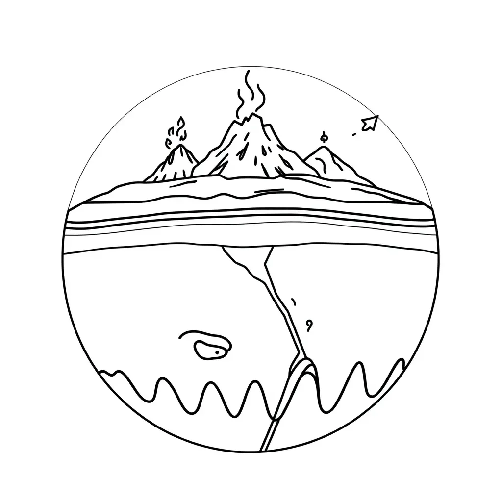 Earth's tectonic plates illustration