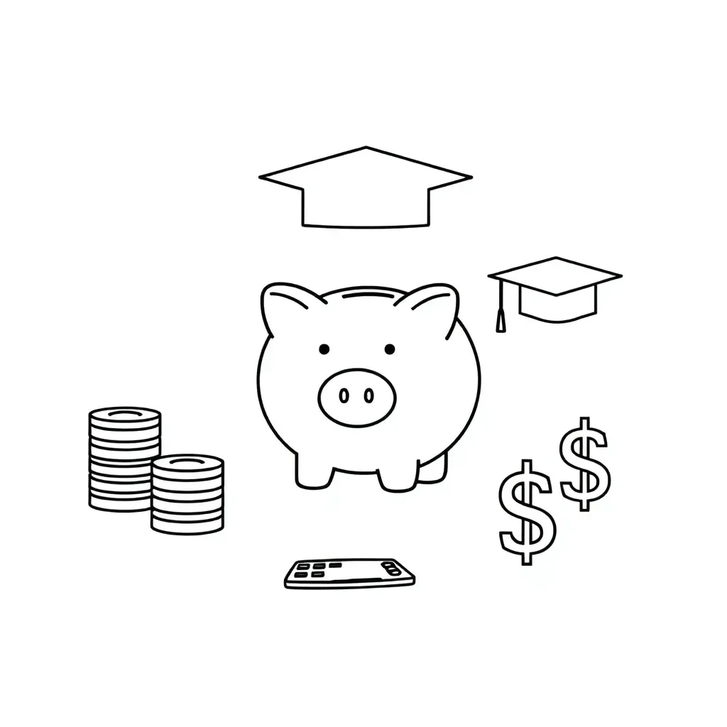 Calculator and money illustration