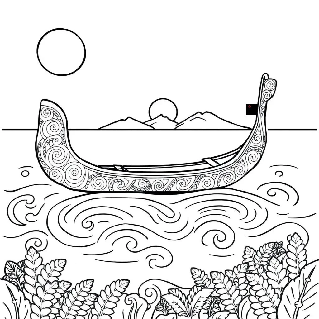 Waka paddle illustration