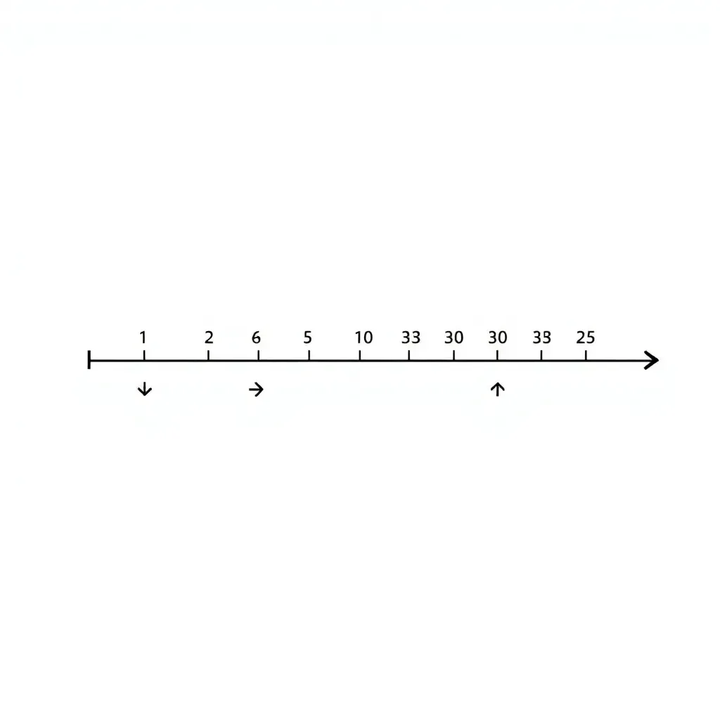 Number line with positive and negative numbers